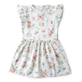White Rabbit Organic Cotton Short Sleeve Dress by Snuggle Hunny - Flat Lay - Easter Baby Clothing