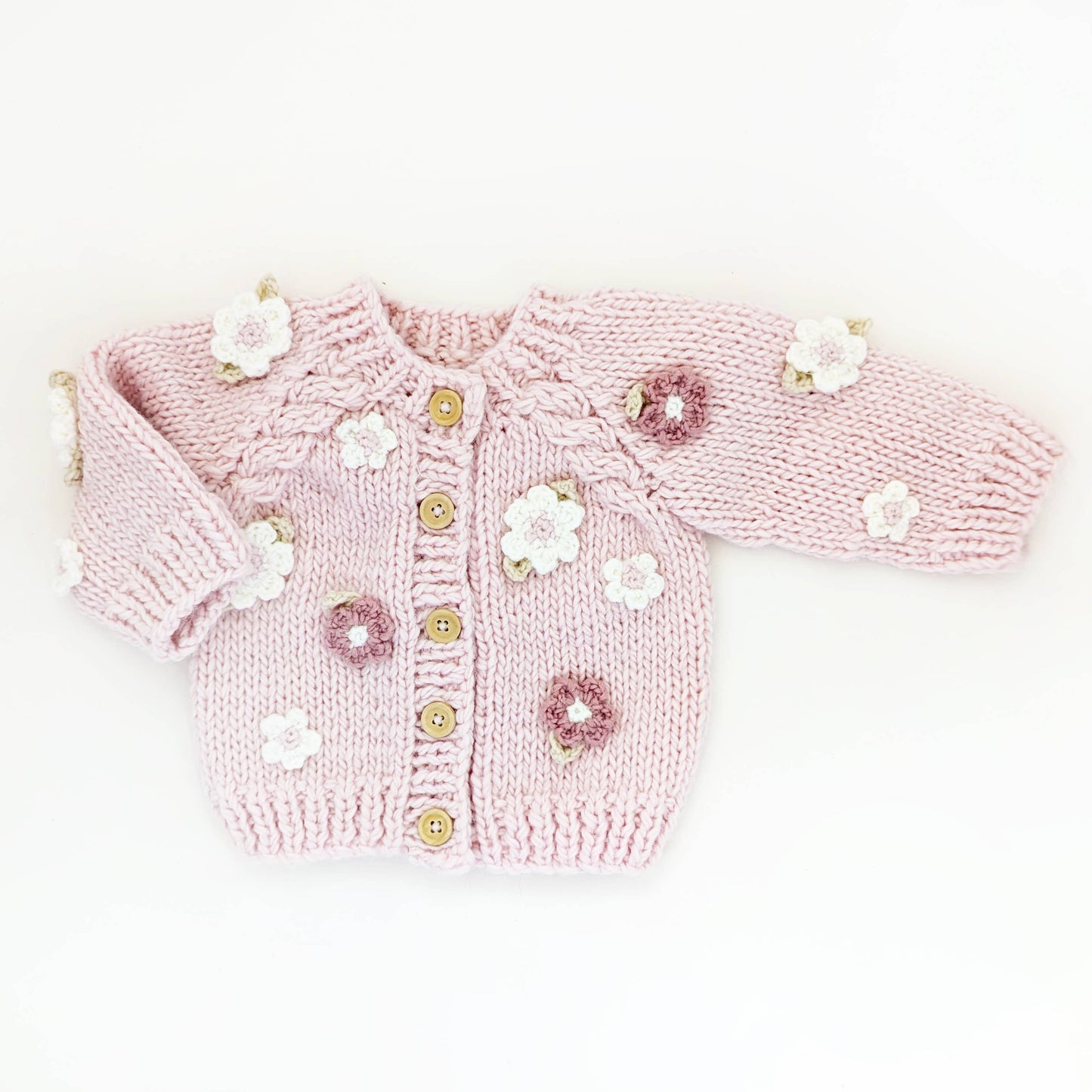 FLOWER CARDIGAN SWEATER by Huggalugs - Front View - Easter Baby Clothing