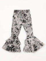 Grey Tie Dye Double Layer Jeans by The Honey and Bro Co. - Front View