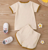 Unisex Summer Ribbed Two Piece Outfit Set💛 by The Honey and Bro Co. - Lifestyle View