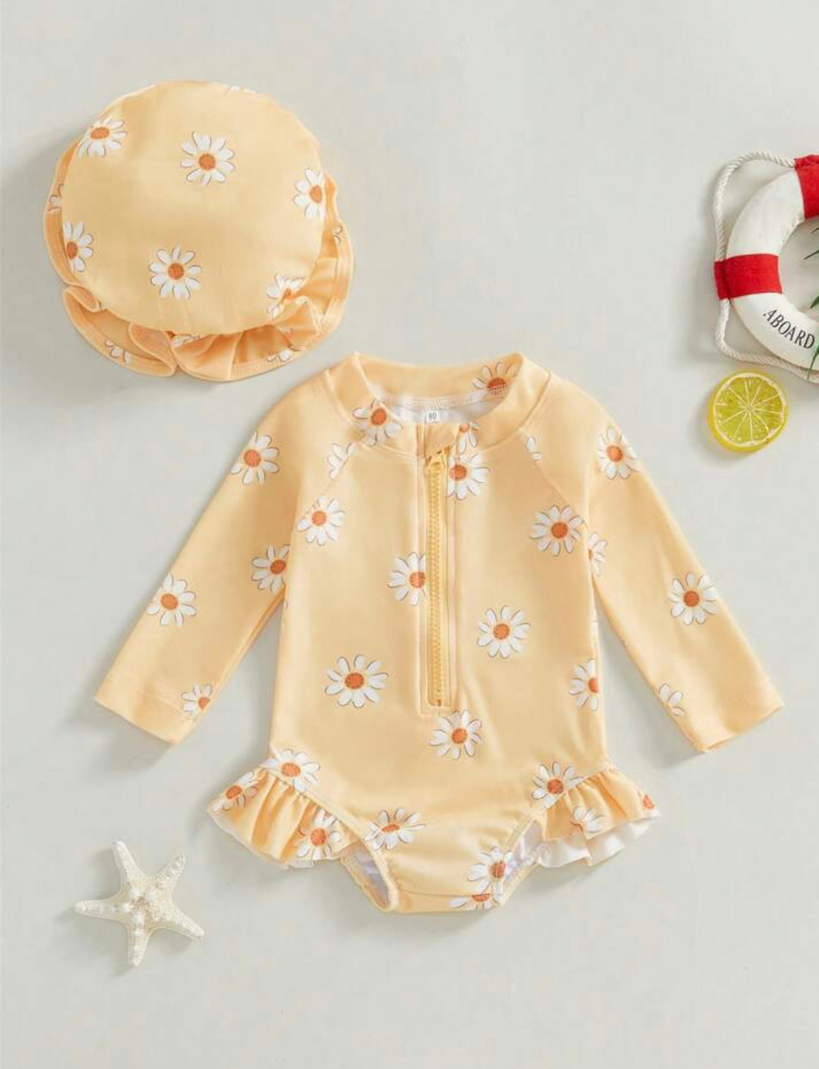 Daisy Days Swim Set by The Honey and Bro Co. - Front View