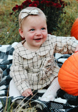 Plaid Cotton Romper & Bow Set - Collection View