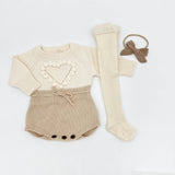 Cream Heart Romper - Gift Box