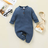 Unisex Ribbed Button-Up Jumpsuit by The Honey and Bro Co. - Back View