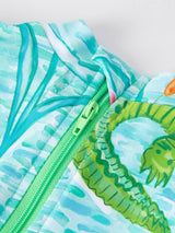 Crocodile Green One-Piece Swimsuit - Crocodile Print Pattern Close-Up