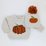 Kids Cozy Pumpkin Crew Neck Cotton Sweater - Festive & Warm, view 4