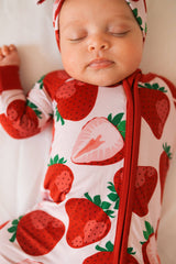 Berry Sweet Strawberry Romper - Close-Up Print Detail