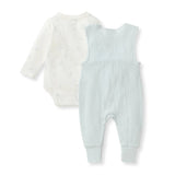 Origami Bodysuit & Jumpsuit Baby Boy Set - Back View Showing Button Straps and Cuffed Leg Openings