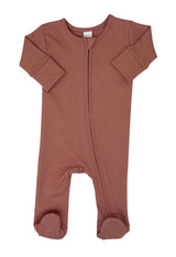 Organic Cotton Long Sleeve Romper with Mittens by The Honey and Bro Co. - Back View
