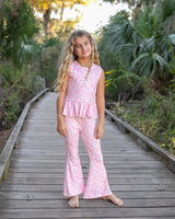 Pink Groove Floral Pant Set | Girls by Adorable Sweetness - Front View