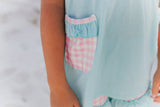Pastel Ice Cream Gingham Short Set - Back View