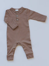 Organic Cotton Henley Romper | Baby Long Sleeve by The Honey and Bro Co. - Lifestyle View