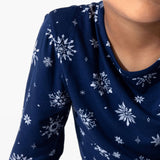 Snowflake Bamboo Kids Pajamas by Bellabu Bear - Detail View