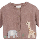 Giraffe Elephant Cardigan - Back View