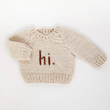 Hi. Pecan Crew Neck Sweater by The Honey and Bro Co. - Front View