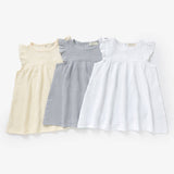 Charlotte White Organic Muslin Sleeveless Dress by Mimi & Me - Detail View