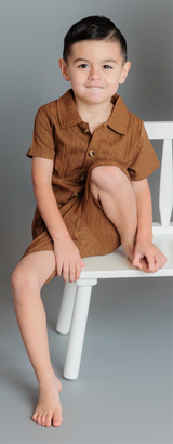 Brown Eyed Boy Ribbed Outfit by The Honey and Bro Co. - Front View