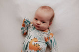 Dinosaur Zoo Knotted Gown by Three Little Tots - Pattern Detail