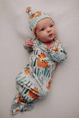 DINOSAUR ZOO KNOTTED GOWN - Front View