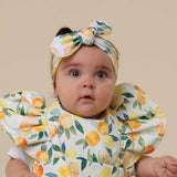 Citrus Squeeze Organic Cotton Topknot Headband - Styled with Outfit