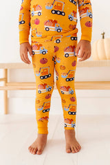 Let the Gourd Times Roll Kids Pajamas by Kiki + Lulu - Lifestyle View