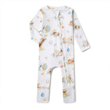 Flopsy Bunnies Organic Snugglesuit - Bunny Print Detail Close Up