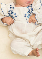 Atrani Embroidered Baby Romper - Detail Embroidery