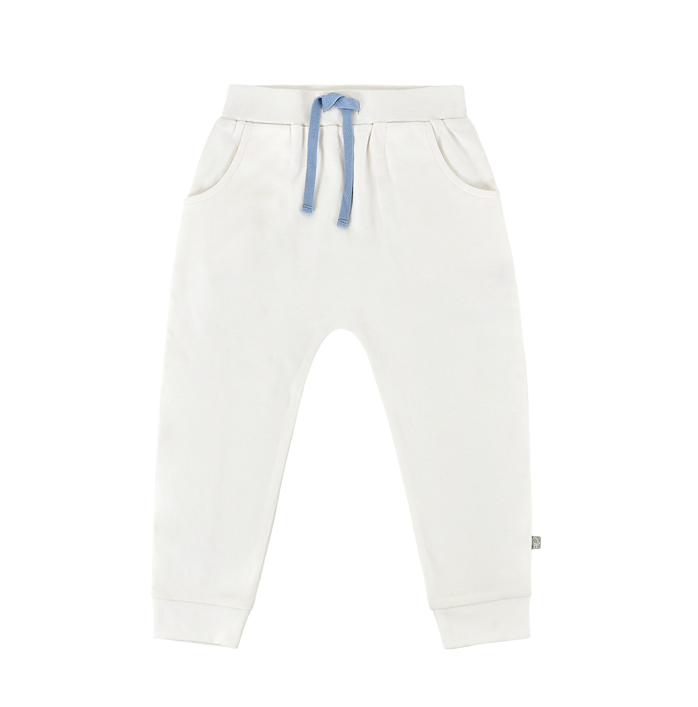 Bunnie Lounge Organic Pants Ivory by Finn + Emma - Front View - Organic Cotton Toddler Pants