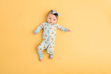 Cherry Picnic Bamboo Footed Sleeper Pajamas - Fold-Over Footies
