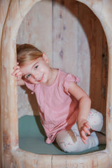Cherry Blossom Organic Cotton Tunic & Leggings Set by The Honey and Bro Co. - Back View