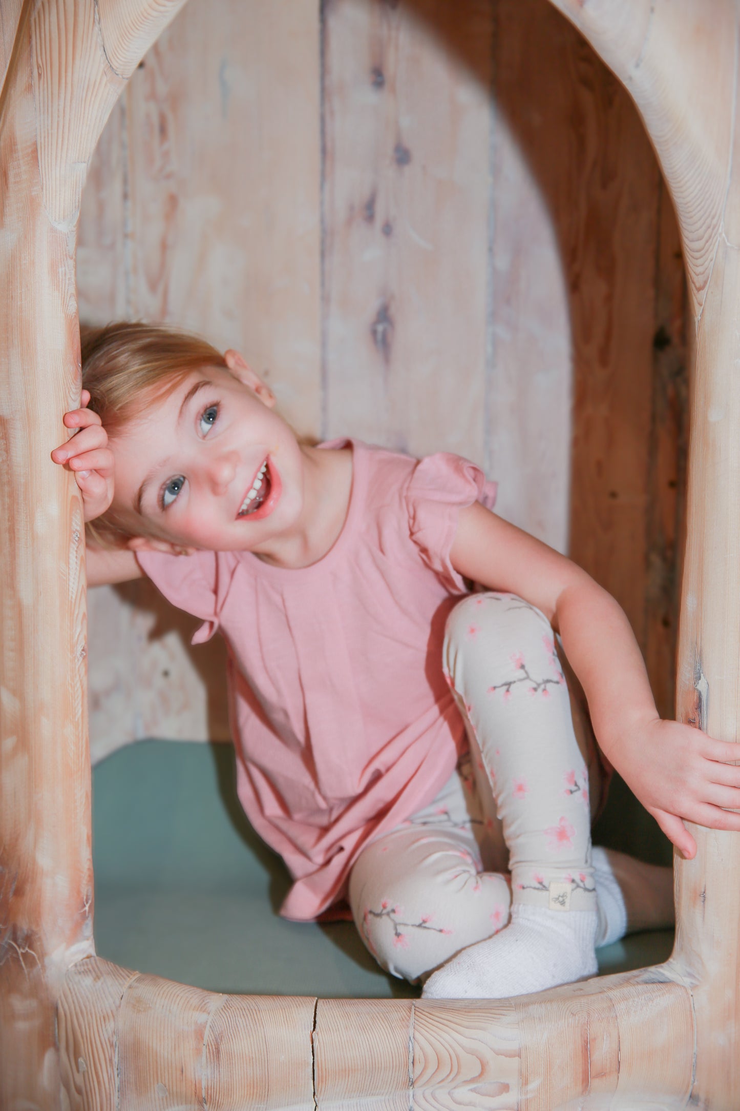 Cherry Blossom Organic Cotton Tunic & Leggings Set by The Honey and Bro Co. - Front View