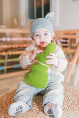 Bunny Ears Blue Beanie Hat | Baby & Kids by The Honey and Bro Co. - Back View