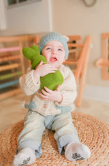 Bunny Ears Blue Beanie Hat | Baby & Kids by The Honey and Bro Co. - Back View