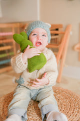 Bunny Ears Blue Beanie Hat | Baby & Kids by The Honey and Bro Co. - Back View