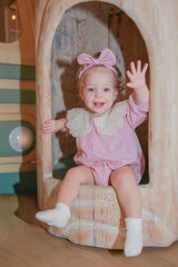 Purple Lace Collar Sister Set - Romper & Dress - Baby & Toddler Clothing | The Honey and Bro Co