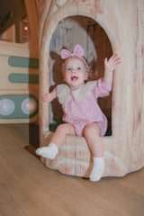Purple Lace Collar Sister Set - Romper & Dress - Baby & Toddler Clothing | The Honey and Bro Co