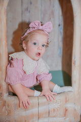 Purple Lace Collar Sister Set - Romper & Dress - Baby & Toddler Clothing | The Honey and Bro Co