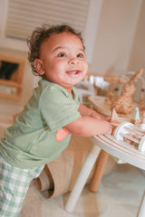 Gingham Carrot Patch Embroidered Boy Shorts Set by The Honey and Bro Co. - Back View