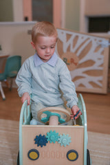 Hoppy Blue Organic Cotton Sweatshirt | Boys Easter by The Honey and Bro Co. - Back View