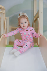 Sunny Bunnies Bamboo Two-Piece Pajama Set by The Honey and Bro Co. - Detail View