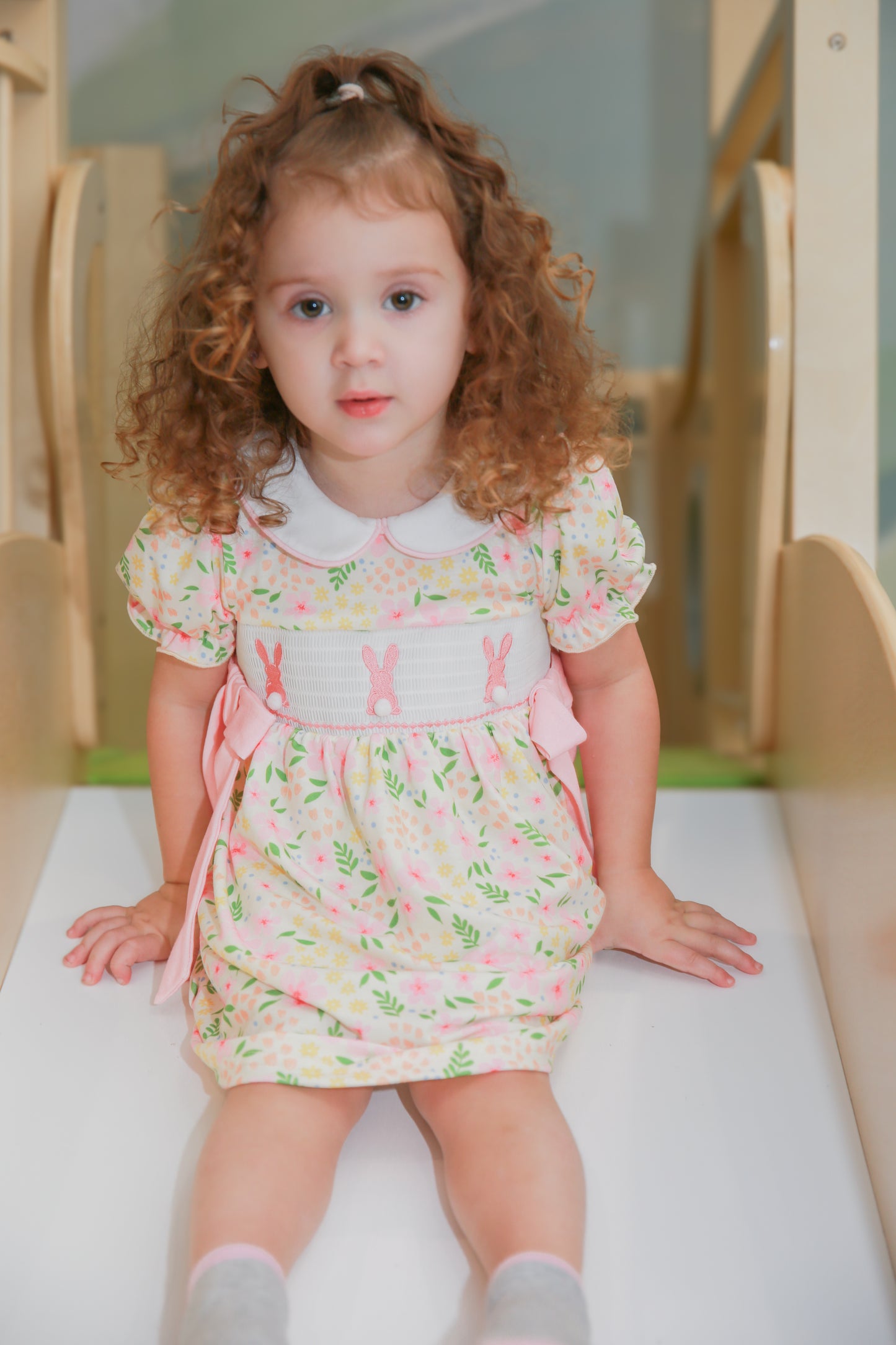 smocked easter dresses Pettigirl Girls Vintage Yellow Summer Kids Toddler Organza Sleeve Lace Embroidery Smock Clothes: Clothing, Shoes & Jewelry Coordinating Girls romper and Boys Shortall available too Bella Bean | Pink Gingham