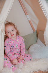 Sunny Bunnies Bamboo Two-Piece Pajama Set by The Honey and Bro Co. - Back View