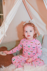 Sunny Bunnies Bamboo Two-Piece Pajama Set by The Honey and Bro Co. - Front View