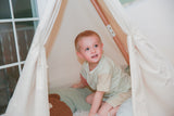 Color Block Organic Cotton Boy Tee & Shorts Set by The Honey and Bro Co. - Back View