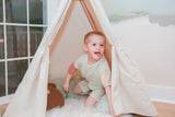 Color Block Organic Cotton Boy Tee & Shorts Set by The Honey and Bro Co. - Back View