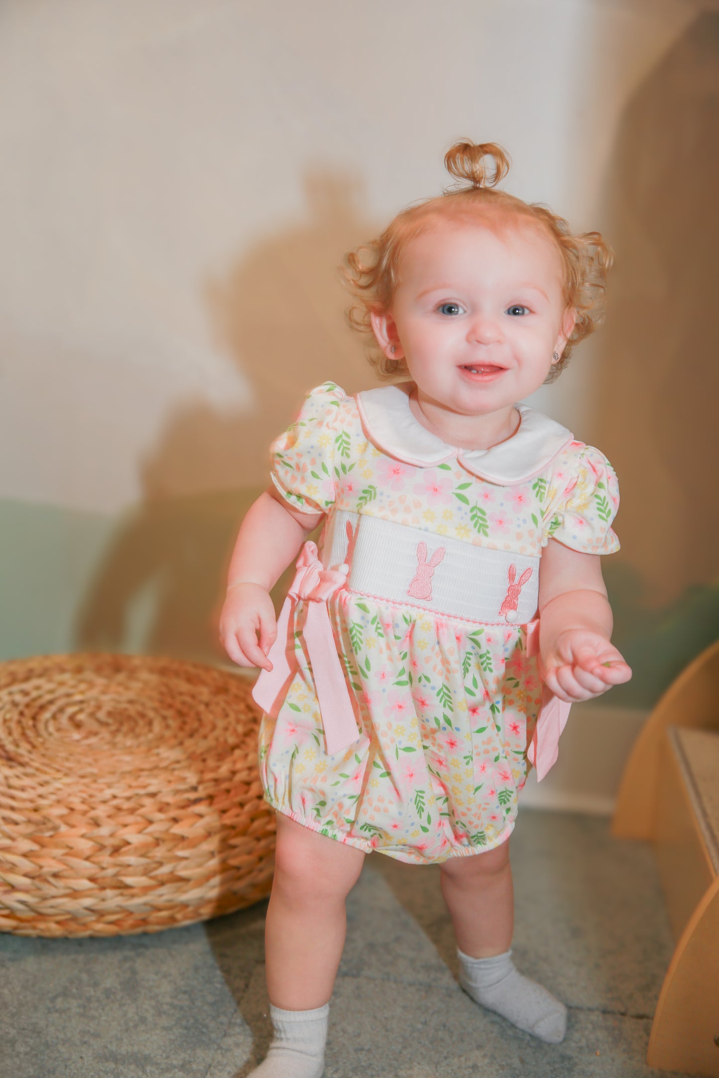 Easter Bunny Embroidery Smocking Cute Baby Girls Dress 5 Easter Bunny Embroidery Smocking Cute Baby Girls Dress 5