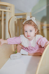 Purple Lace Collar Sister Set - Romper & Dress by The Honey and Bro Co. - Back View