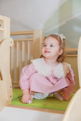 Purple Lace Collar Sister Set - Romper & Dress by The Honey and Bro Co. - Back View