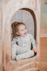 White Rabbit Organic Cotton Zip Footie Sleepsuit | Baby by The Honey and Bro Co. - Front View