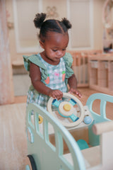 Gingham Carrot Patch Embroidered Baby Girl Dress by The Honey and Bro Co. - Lifestyle View